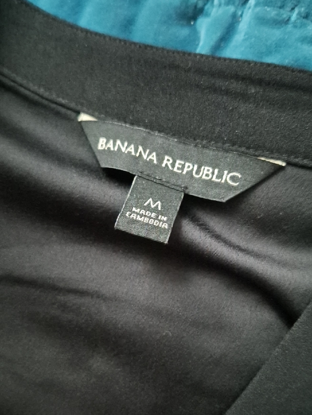 Banana Republic Short Sleeve Black Loose Flowy V Neck Top Blouse Med - Picture 2 of 5